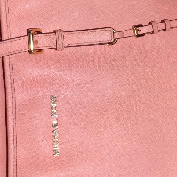 Michael Kors large rare Jet Set coral leather tote/shoulder bag - Picture 8 of 15